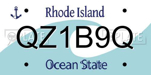 QZ1B9Q Rhode Island License Plate