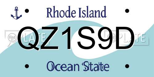 QZ1S9D Rhode Island License Plate