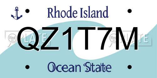 QZ1T7M Rhode Island License Plate
