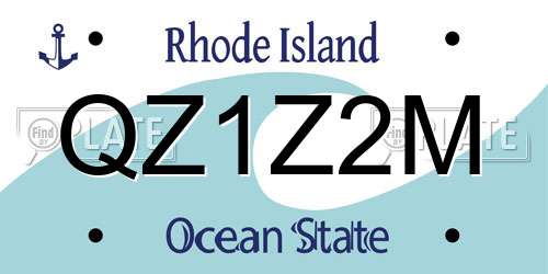 QZ1Z2M Rhode Island License Plate