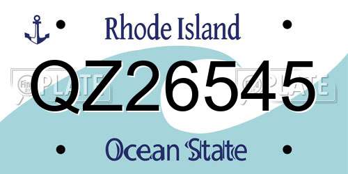 QZ26545 Rhode Island License Plate