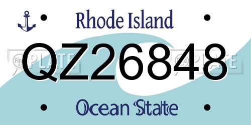 QZ26848 Rhode Island License Plate