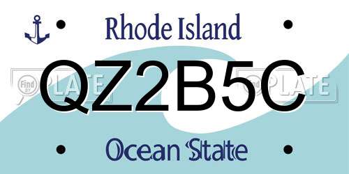 QZ2B5C Rhode Island License Plate
