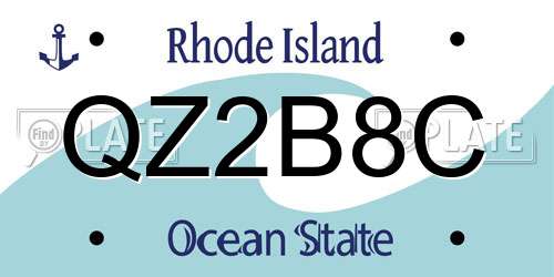 QZ2B8C Rhode Island License Plate