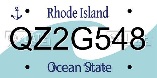 QZ2G548 Rhode Island License Plate
