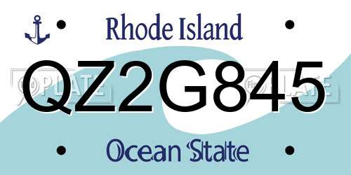 QZ2G845 Rhode Island License Plate