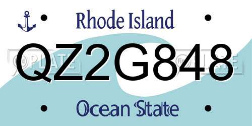 QZ2G848 Rhode Island License Plate
