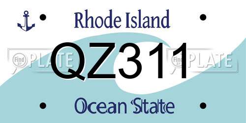 QZ311 Rhode Island License Plate