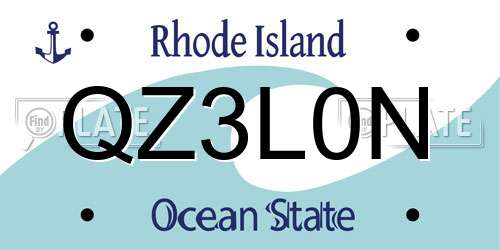 QZ3L0N Rhode Island License Plate