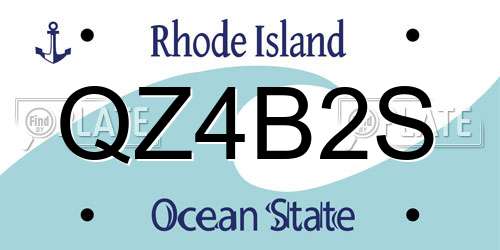 QZ4B2S Rhode Island License Plate