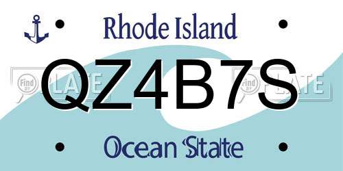 QZ4B7S Rhode Island License Plate
