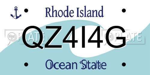 QZ4I4G Rhode Island License Plate