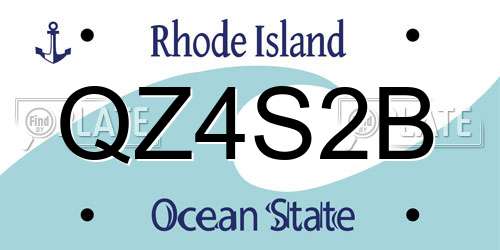 QZ4S2B Rhode Island License Plate