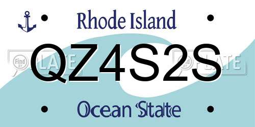 QZ4S2S Rhode Island License Plate