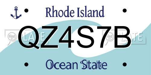 QZ4S7B Rhode Island License Plate