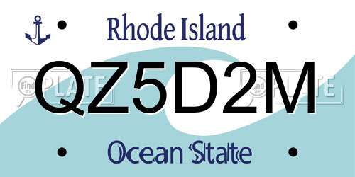 QZ5D2M Rhode Island License Plate