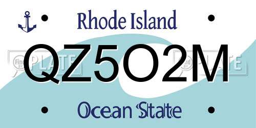 QZ5O2M Rhode Island License Plate