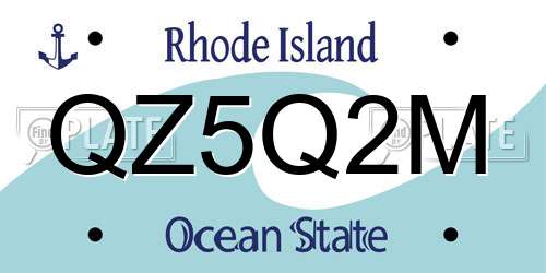 QZ5Q2M Rhode Island License Plate