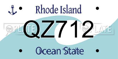 QZ712 Rhode Island License Plate