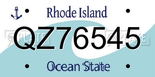 QZ76545 Rhode Island License Plate