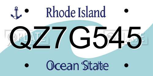 QZ7G545 Rhode Island License Plate