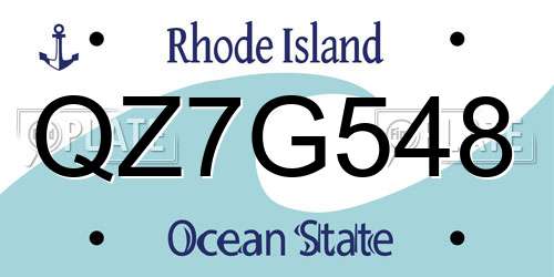 QZ7G548 Rhode Island License Plate