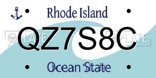 QZ7S8C Rhode Island License Plate