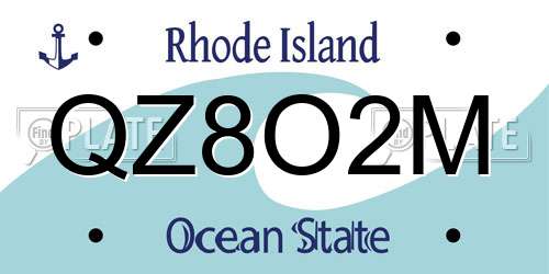 QZ8O2M Rhode Island License Plate