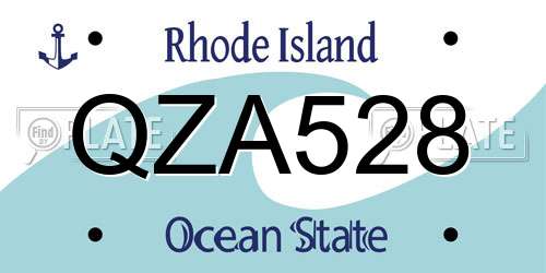 QZA528 Rhode Island License Plate