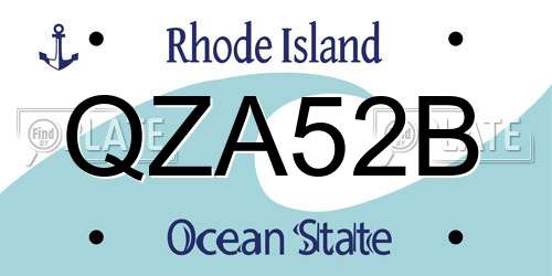 QZA52B Rhode Island License Plate