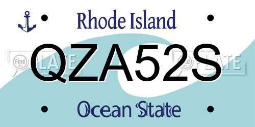 QZA52S Rhode Island License Plate