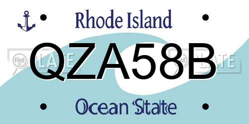 QZA58B Rhode Island License Plate