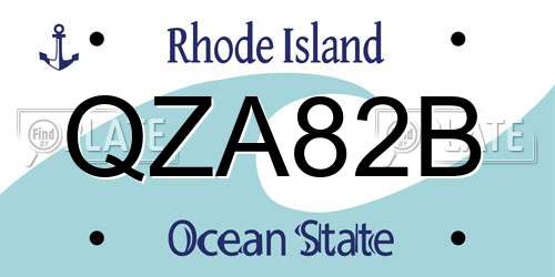 QZA82B Rhode Island License Plate