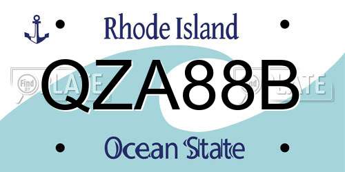 QZA88B Rhode Island License Plate