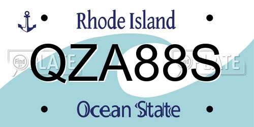 QZA88S Rhode Island License Plate