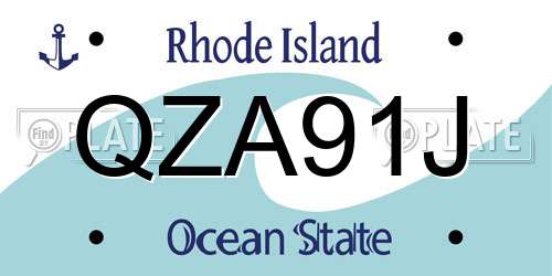 QZA91J Rhode Island License Plate