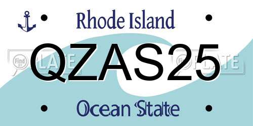 QZAS25 Rhode Island License Plate