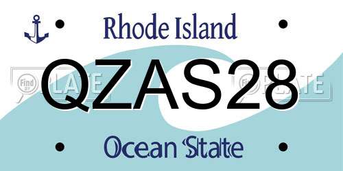 QZAS28 Rhode Island License Plate