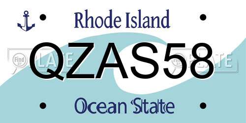QZAS58 Rhode Island License Plate