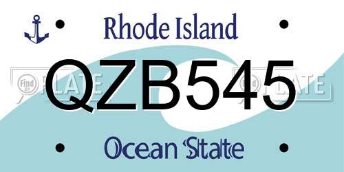 QZB545 Rhode Island License Plate