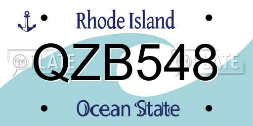 QZB548 Rhode Island License Plate