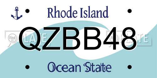 QZBB48 Rhode Island License Plate