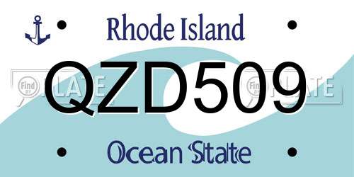 QZD509 Rhode Island License Plate
