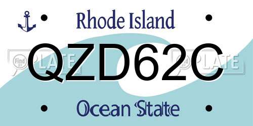 QZD62C Rhode Island License Plate