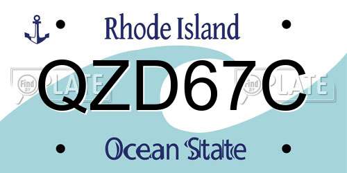 QZD67C Rhode Island License Plate