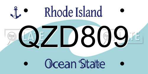 QZD809 Rhode Island License Plate