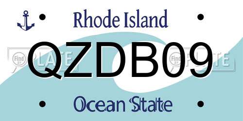 QZDB09 Rhode Island License Plate
