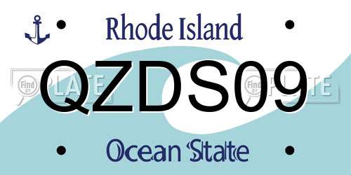 QZDS09 Rhode Island License Plate
