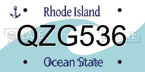 QZG536 Rhode Island License Plate