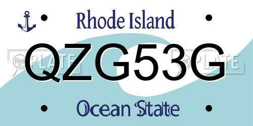 QZG53G Rhode Island License Plate